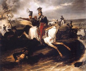 Death of Prince Jozef Poniatowski. by January Suchodolski