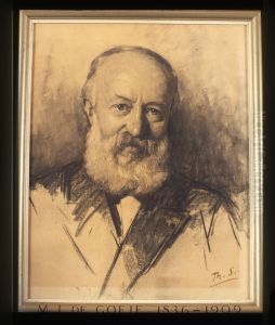 Portret van Michael de Goeje, hoogleraar Syrisch, Chaldeeuws en Arabisch by Therese Schwartze