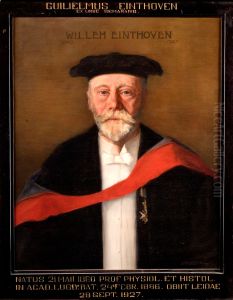 Portrait of W. (Willem) Einthoven, professor pf Physiology and Histology at Leiden University by Hans Bentinck