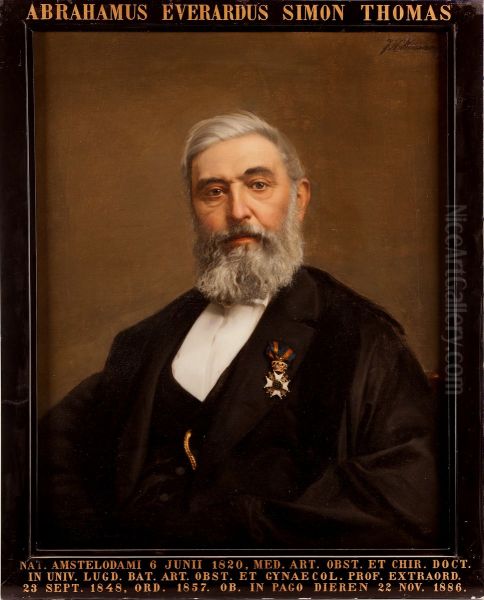 Portret van Abraham Everard Simon Thomas, hoogleraar Verloskunde en Vrouwenziekten te Leiden - view 1