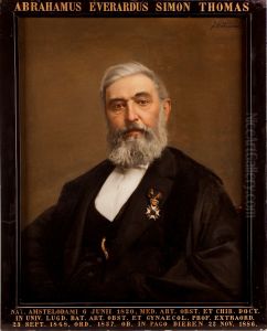 Portret van Abraham Everard Simon Thomas, hoogleraar Verloskunde en Vrouwenziekten te Leiden by Johan Heinrich Neuman