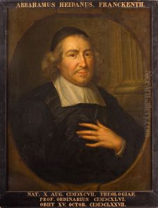 Portret van Abraham Heidanus, hoogleraar Godgeleerdheid te Leiden by Hieronymus van der Mij