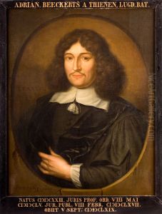 Portret van Adriaan Beeckerts van Thienen, hoogleraar Rechtsgeleerdheid te Leiden by Hieronymus van der Mij