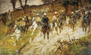 Ride of soldiers in the woods Ride of soldiers in the woods