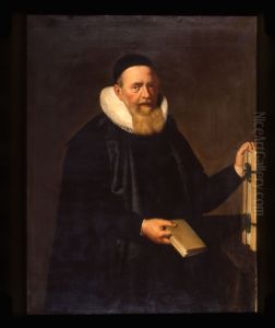 Portret van Daniel I.F. Hochedaeus de la Vigne, Waals predikant te Dordrecht by Icones Leidenses