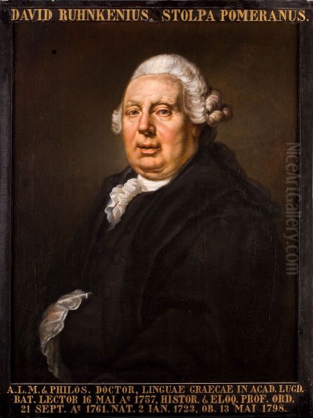 Portret van David Ruhnkenius, hoogleraar Historie, Welsprekendheid en Grieks te Leiden - view 1