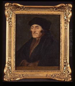Portret van Desiderius Erasmus, humanist by Hans Holbein the Younger