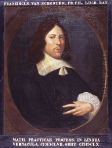 Portret van Frans (II) van Schooten, hoogleraar Nederduitse Mathematique en Wiskunde te Leiden by Hieronymus van der Mij
