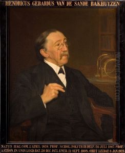 Portret van Hendrik Gerard van de Sande Bakhuyzen, hoogleraar Sterrenkunde te Leiden by Pieter De Josselin De Jong