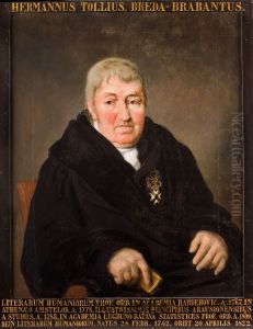 Portret van Herman Tollius, hoogleraar Statistiek, Diplomatie, Grieks en Latijn te Leiden by Louis Moritz