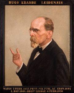 Portret van Hugo Krabbe, hoogleraar Rechtsgeleerdheid te Leiden Portret van Hugo Krabbe, hoogleraar Rechtsgeleerdheid te Leiden