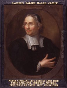 Portret van Jacob Golius, hoogleraar Arabisch en Wiskunde te Leiden by Hieronymus van der Mij