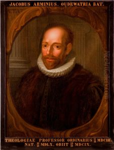 Portret van Jacobus Arminius, hoogleraar Godgeleerdheid te Leiden