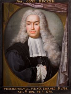 Portret van Johannes Conradus Rucker, hoogleraar Rechtsgeleerdheid te Leiden