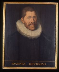 Portret van Johannes Heurnius, hoogleraar Geneeskunde te Leiden