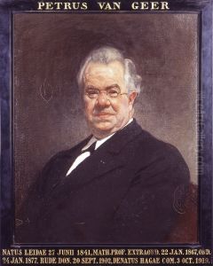 Portret van Pieter van Geer, hoogleraar Wiskunde en Mechanica te Leiden