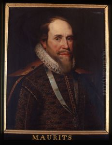 Portret van prins Maurits van Oranje, stadhouder by Michiel Jansz. van Mierevelt