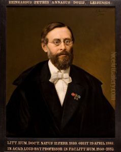 Portret van Reinhard Pieter Anne Dozy, hoogleraar Middeleeuwse en Nieuwe Geschiedenis te Leiden