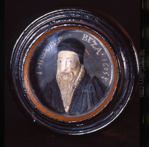Portret van Theodorus Beza (of Beze), theoloog by Icones Leidenses