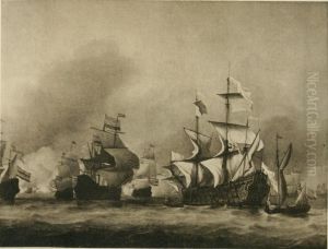 Verovering van het Engelse admiraalsschip de 'Royal Prince', 13 juni 1666, tijdens de Vierdaagse Zeeslag, 11-14 juni 1666: episode uit de Tweede Engels Oorlog (1665-1667) by Willem van de Velde the Younger