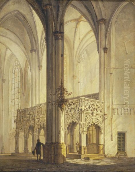 Interieur van St. Joriskerk met oxaal - view 1