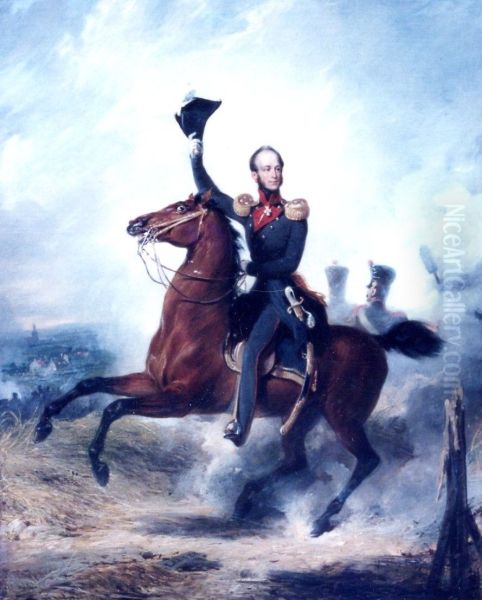 Ruiterportret van Prins van Oranje bij Leuven op 12 augustus 1831. - view 1