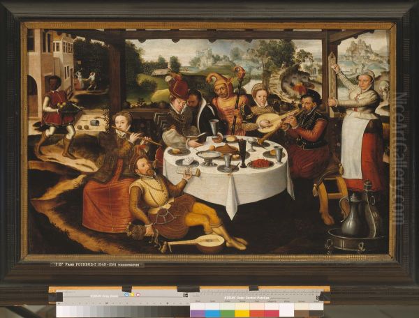 The Prodigal son wasting his money - view 1