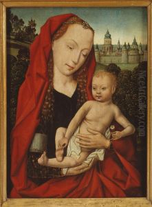 Maria met kind by Master Of The Legend Of Saint Lucy