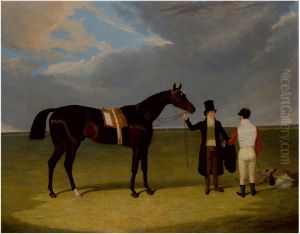 MR. WAGSTAFF'S THE SADDLER WITH JOCKEY AND TRAINER AT DONCASTER
