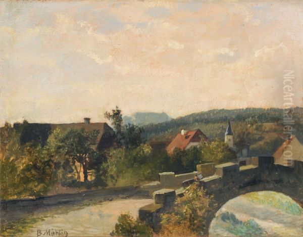 Dorf mit Steinbrucke in der Sachsischen Schweiz - view 1