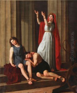 Kleobis and Biton sons of Cydippe by Adam August Muller