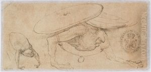 Two fantasy creatures (verso) by Hieronymous Bosch