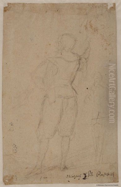 recto, Figure Seen from Behind and Spinola Turned Three- Quarters - view 1