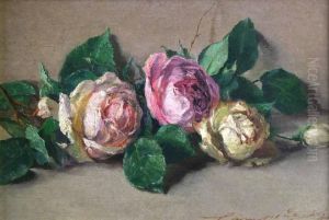 Still Life Of Three Roses by Henry Campotosto