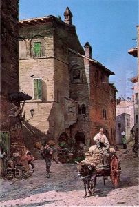 Vecchie Case a via della Lungaretta in Rome (rione Trastevere)