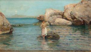 Giovinetta Sulla Spiaggia by Alceste Campriani