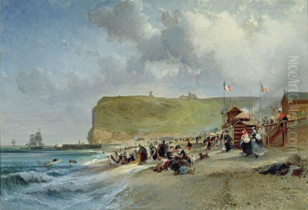 Crinolines on the Beach, Fecamp - view 1