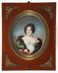Portret van een jonge dame by Louis-Marie Autissier