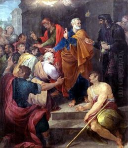 Confrontation de l'apotre Pierre et de Simon le Magicien by Avanzino Nucci