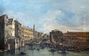 Rialto bridge by Francesco Guardi