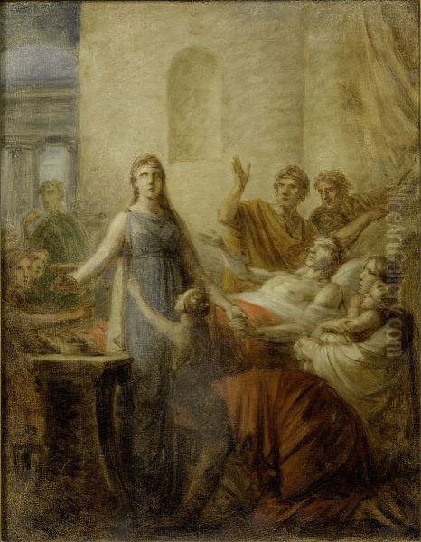 Alcestis sacrifices herself for Admetus - view 1