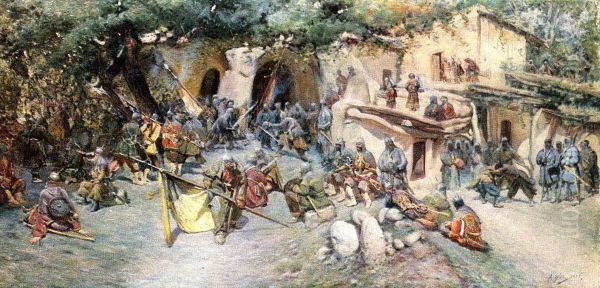 Khevsurs before the attack - view 1