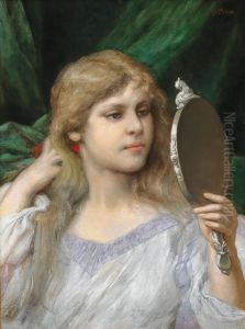 The Mirror by Gabriel von Max