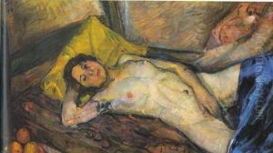 Reclining female nude by Anton Faistauer