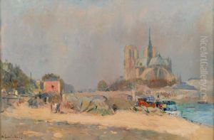 Notre-Dame de Paris, vue du quai de la Tournelle by Albert Lebourg