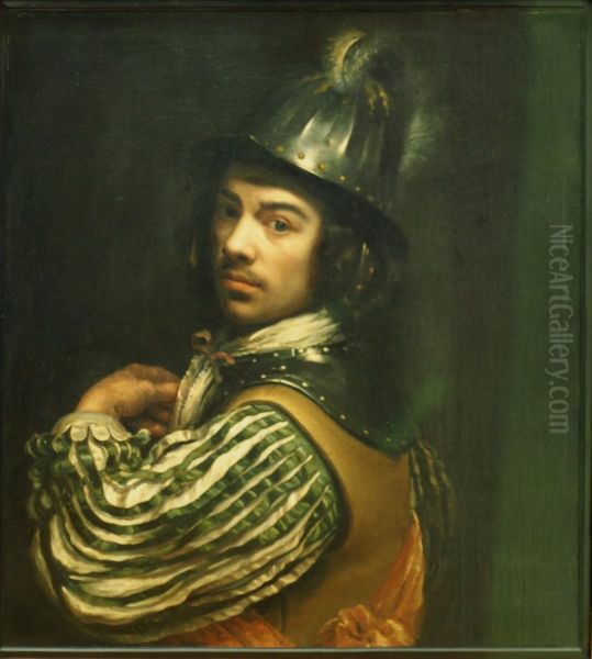 Self-portrait with helmet - view 1