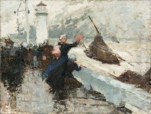 Mother and Child at Shore by Eugene Lawrence Vail