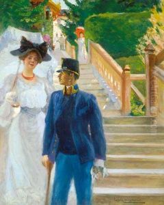 Soldier and Lady with an Umbrella Soldier and Lady with an Umbrella
