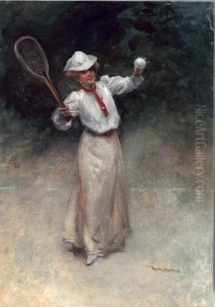 Lady playing Tennis - view 1