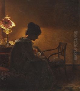 The girl and the kitten. by Valdemar Irminger
